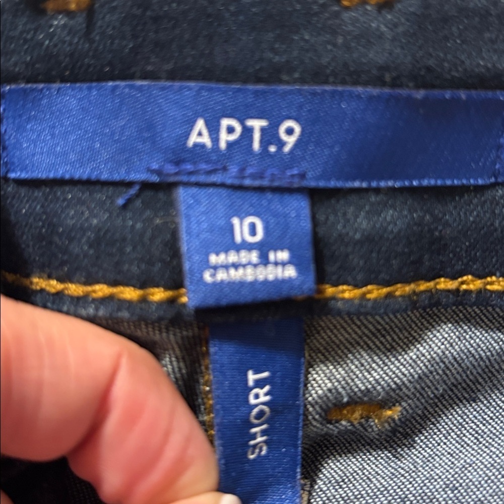 Apt. 9 Dark Blue Jean Shorts with Cuffs  -Size 10 - Picture 2 of 5